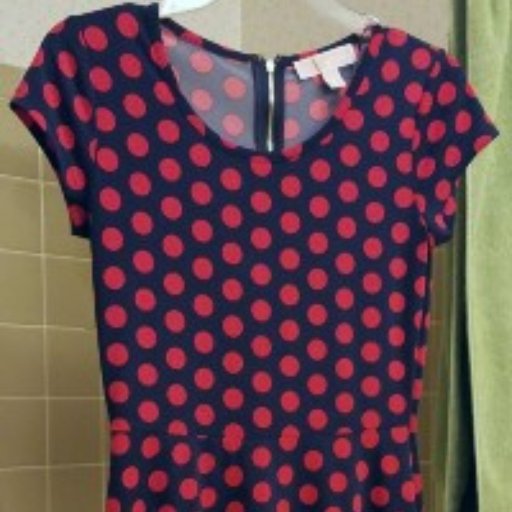 Michael Kors Cap Sleeve Polka Dot Dress XS